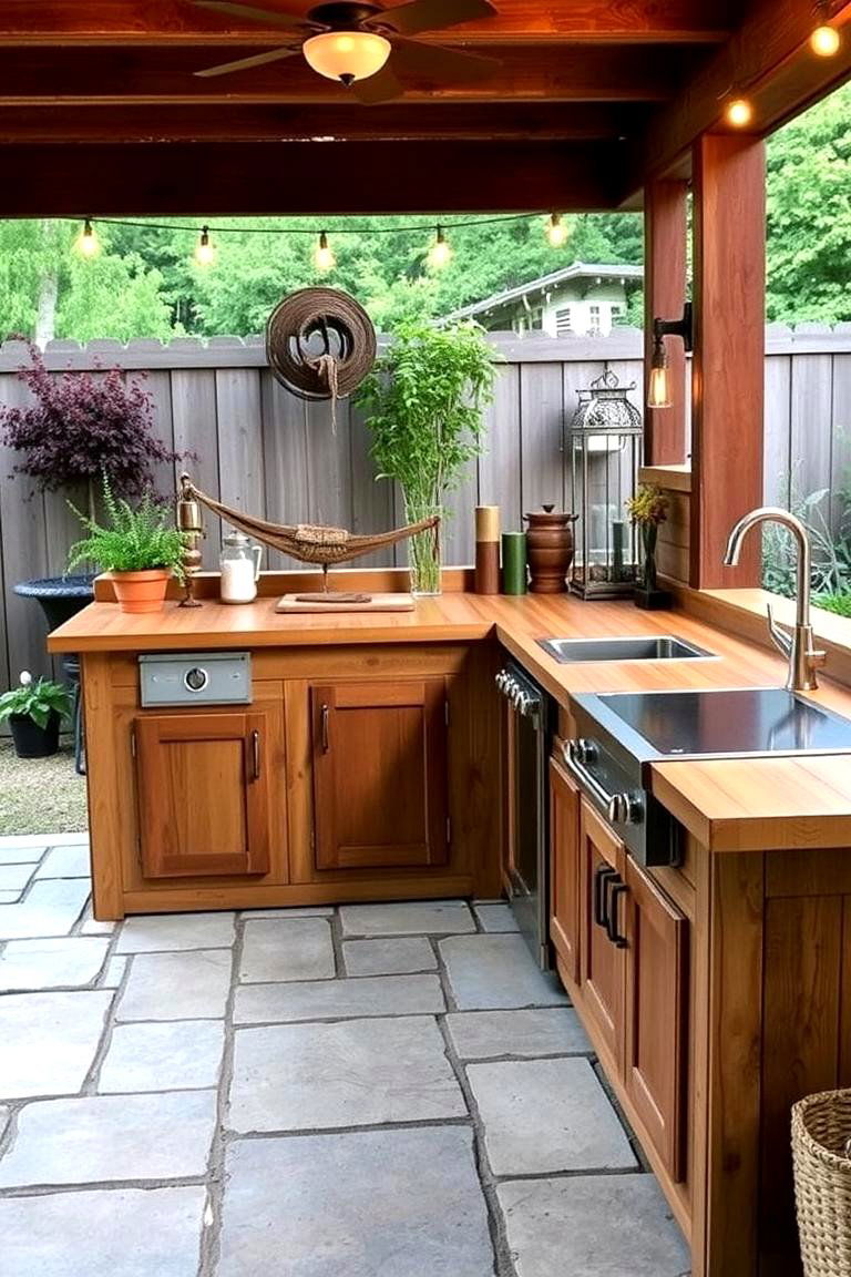 Wood Countertops Sealed - 24 Outdoor Kitchen Countertop Ideas