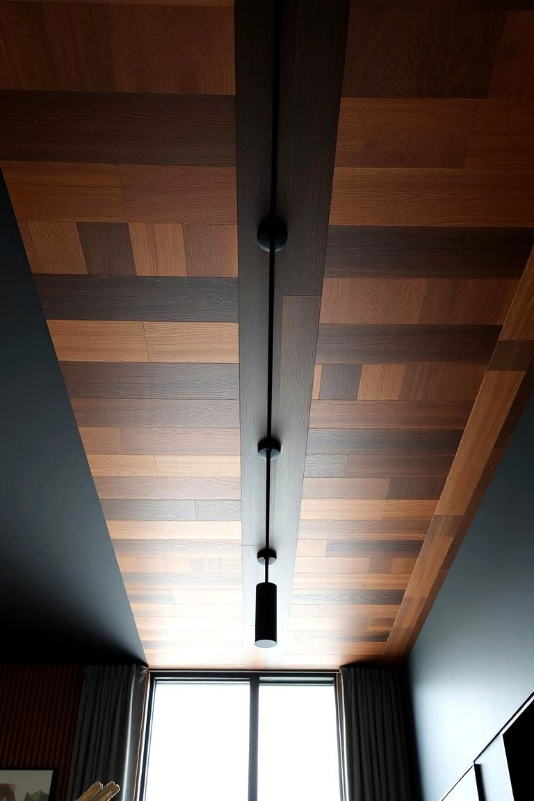 Wood Infused Black Ceiling - 24 black ceiling ideas