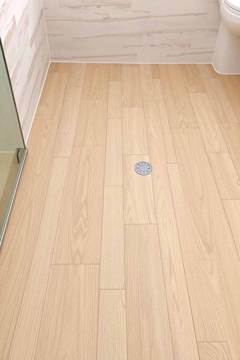 Wood Look Porcelain Tiles - 24 Shower Floor Tile Ideas