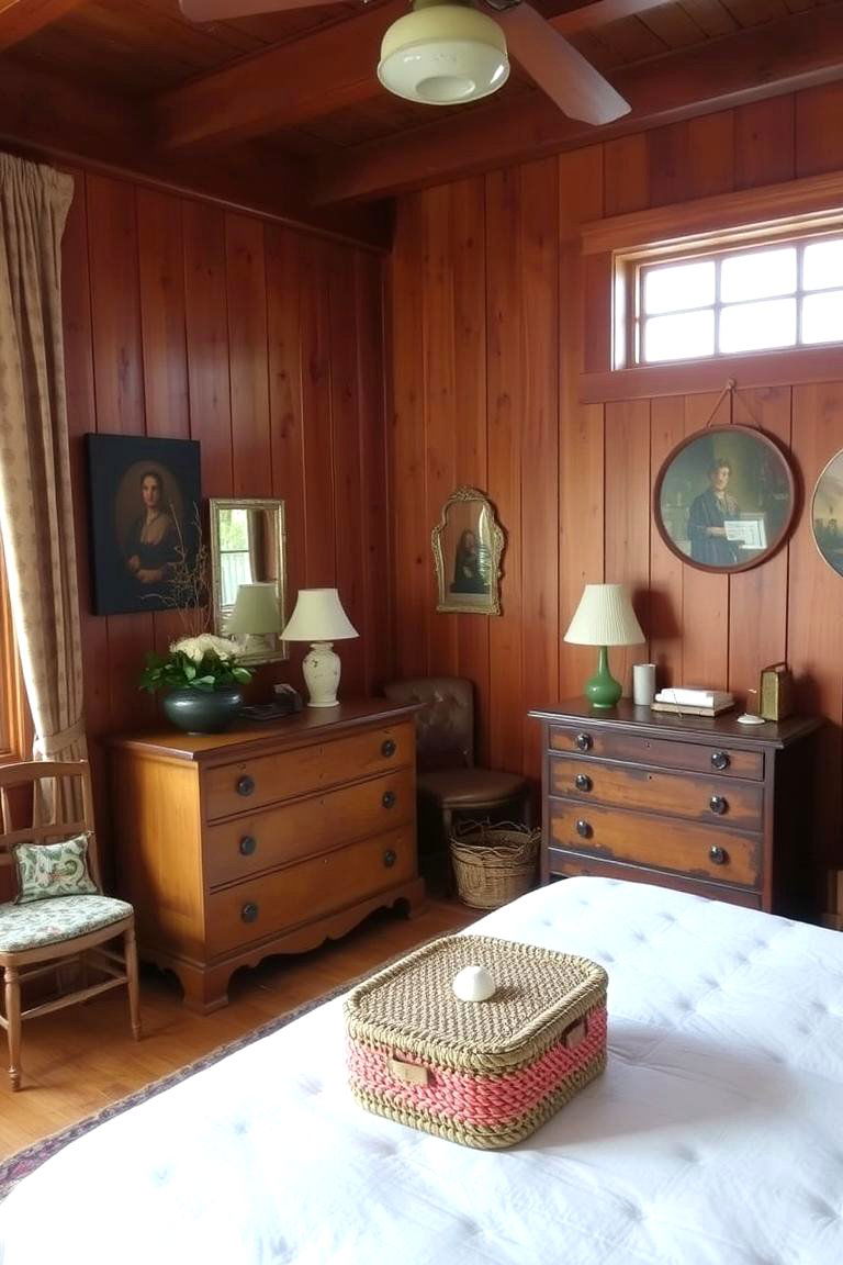 Wood Paneling and Natural Accents - 24 60s Bedroom Ideas