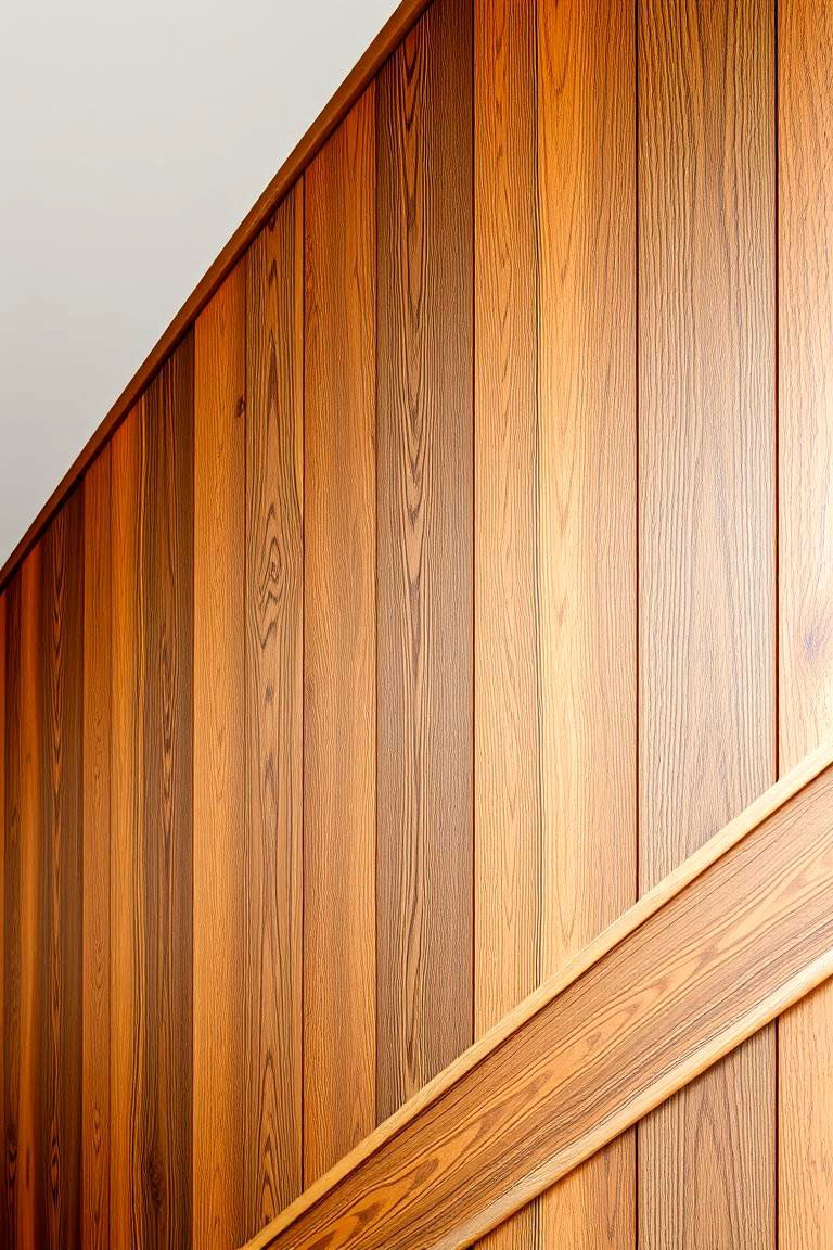 Wood Paneling for Warmth and Texture - 24 Staircase Wall Ideas