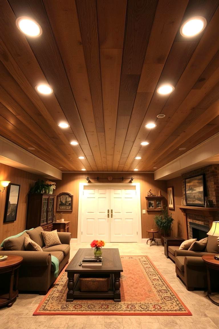 Wood Panels for Warmth - 24 Basement Drop Ceiling Ideas