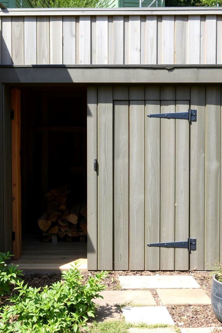 Wood Shed Integrated into a Garden Fence - 24 wood shed ideas