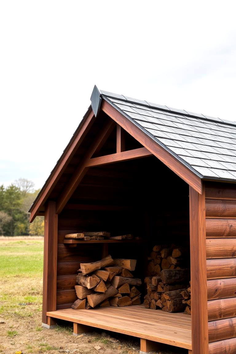 Wood Shed with a Slanted Roof - 24 wood shed ideas