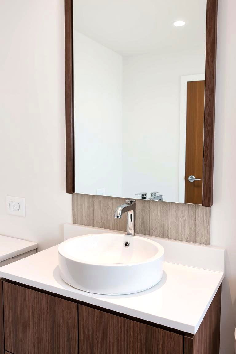 Wood Vanity with Vessel Sink - 24 Wood Bathroom Vanity Ideas