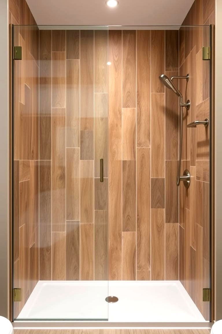 Wood look Tiles - 24 Shower Surround Ideas