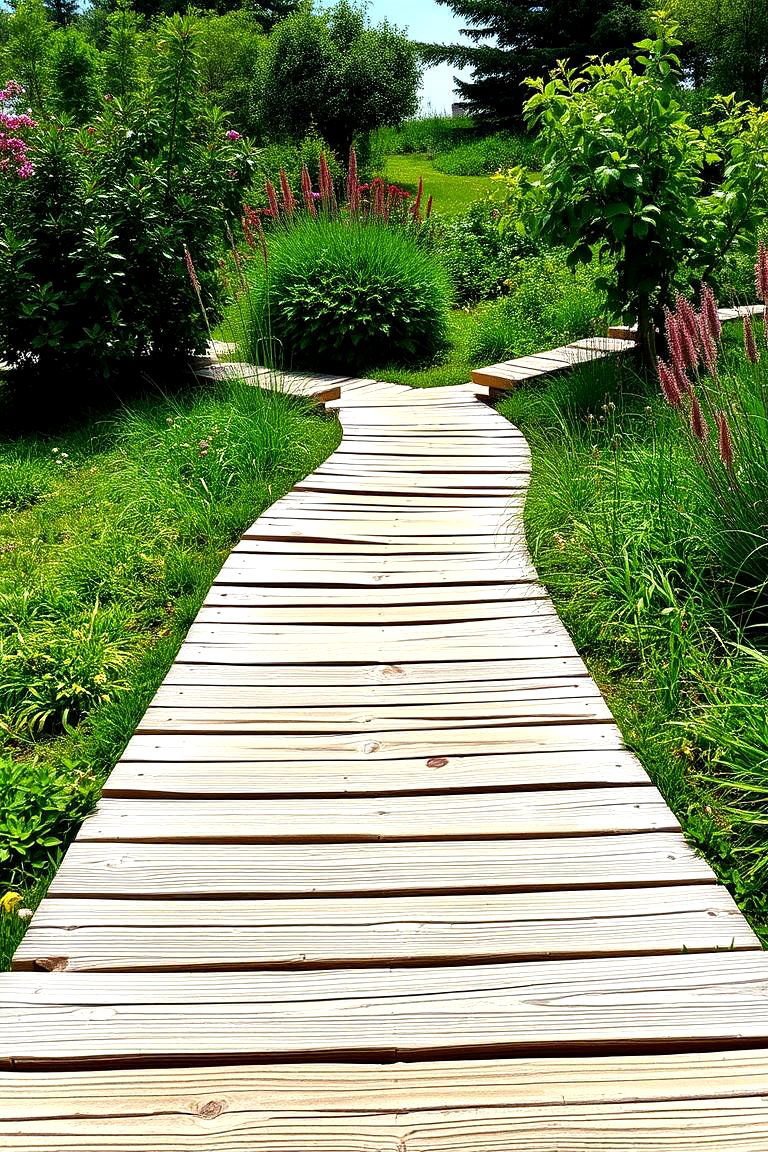Wooden Boardwalk Charm - 24 Sloped Walkway Ideas