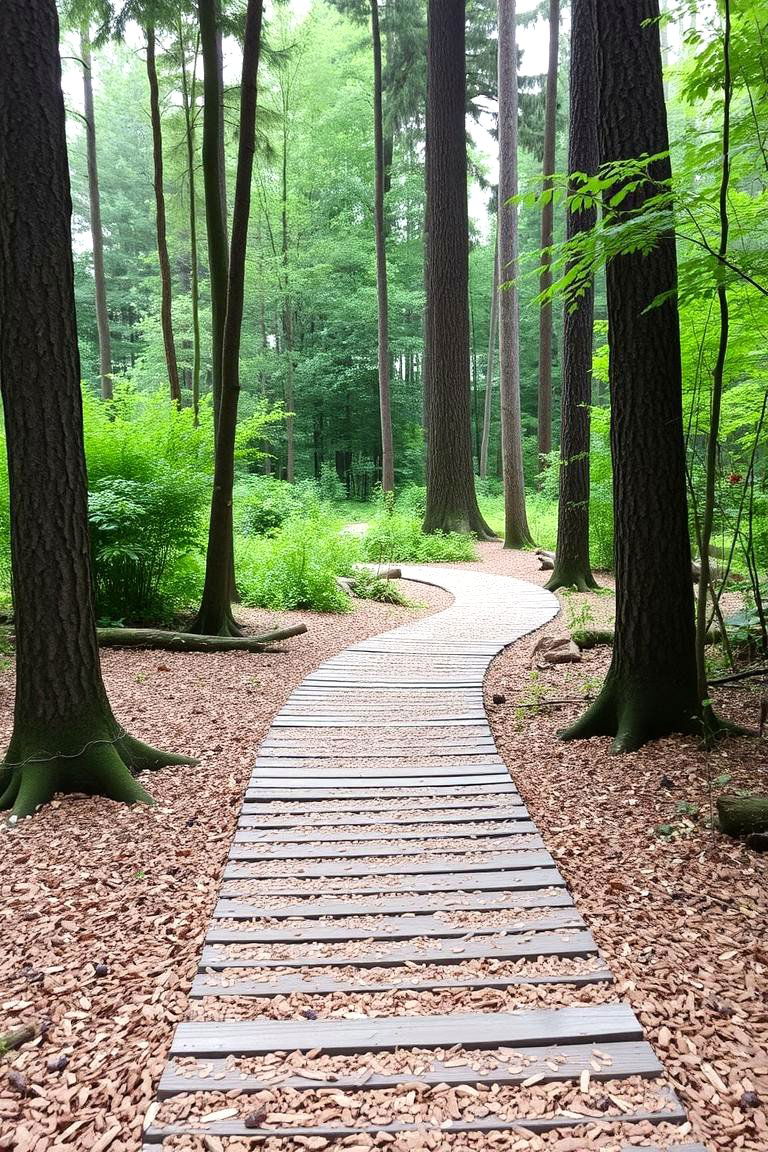 Wooden Chip Pathway - 24 Garden Path Ideas