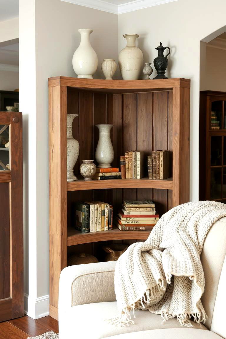 Wooden Corner Shelf for Rustic Charm - 24 Corner Shelf Ideas