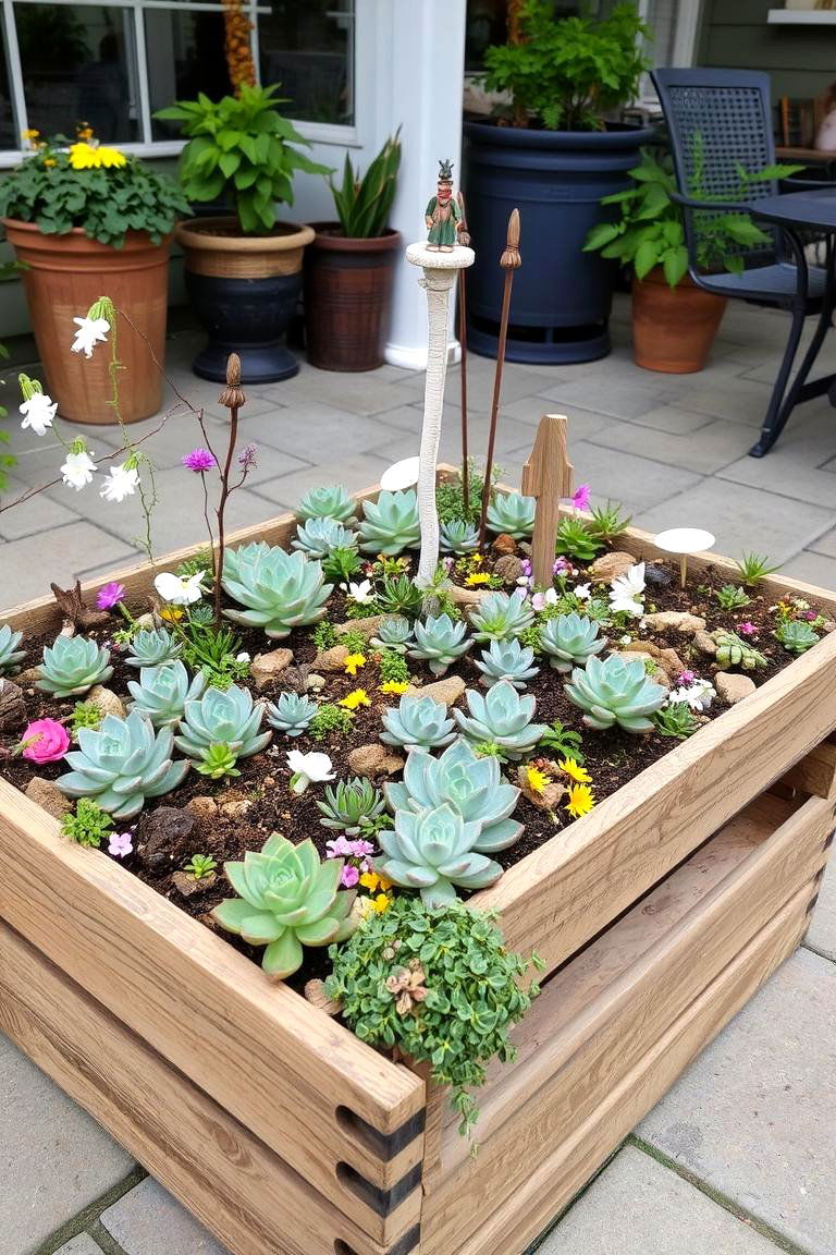 Wooden Crate Fairy Garden - 24 Fall Bedroom Decor Ideas