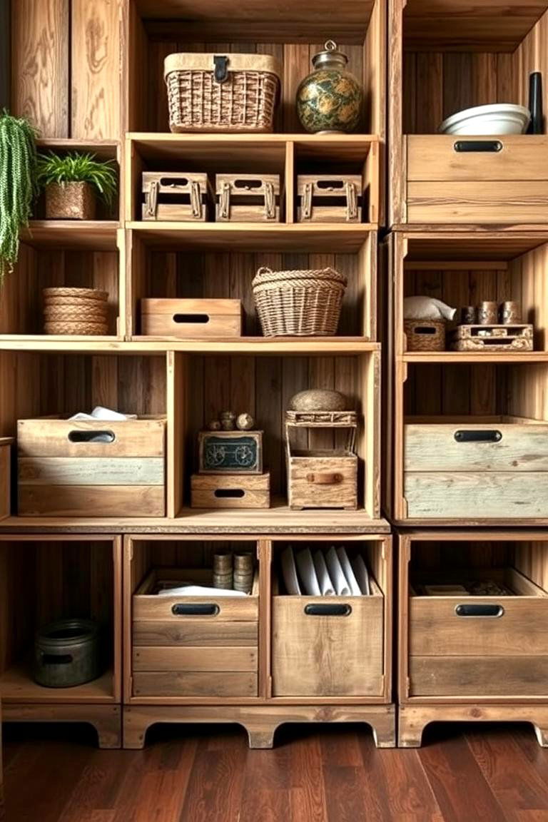 Wooden Crate Storage - 24 Cowboy Room Decor Ideas