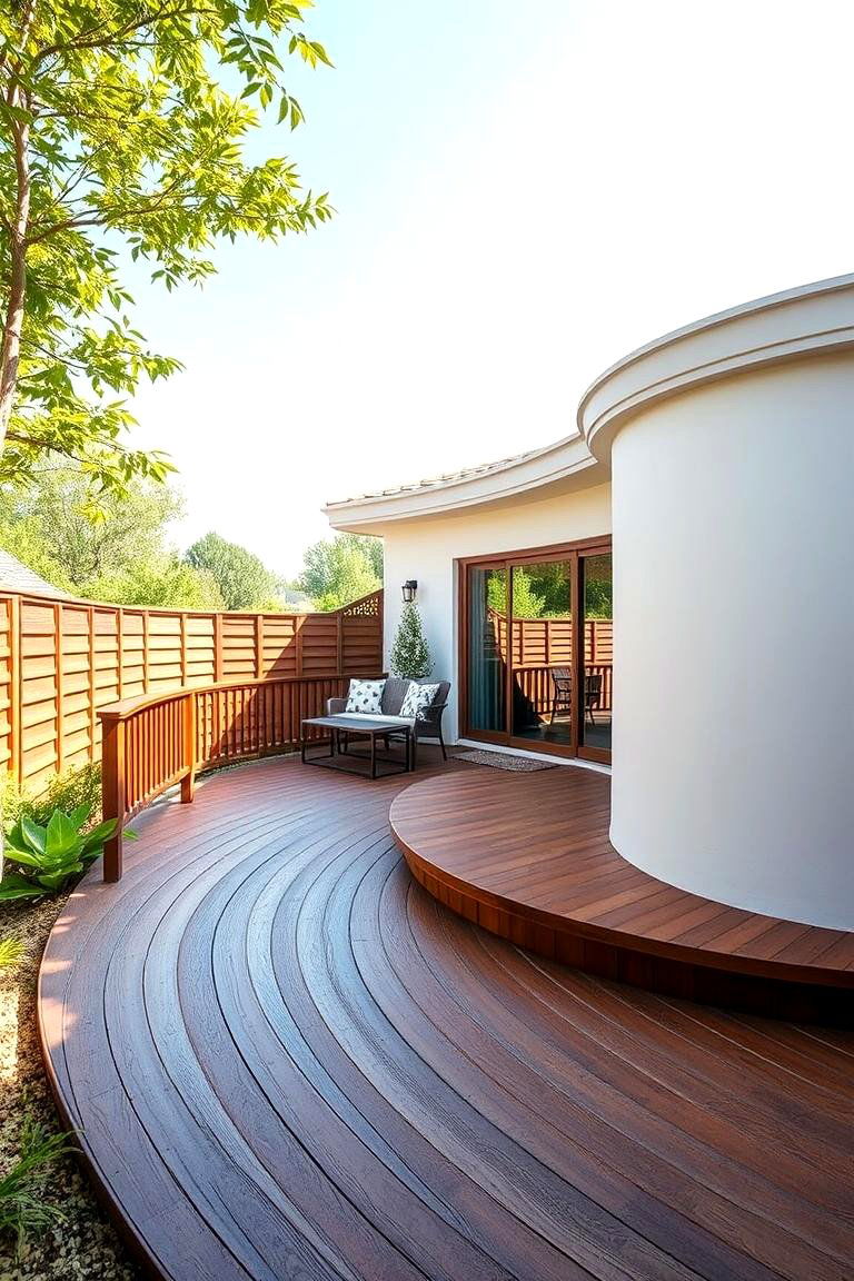 Wooden Deck Extension - 24 Semi Circle Patio Ideas and Inspiration