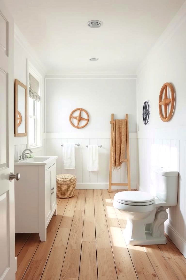 Wooden Flooring for a Natural Coastal Feel - 24 Nautical Bathroom Ideas