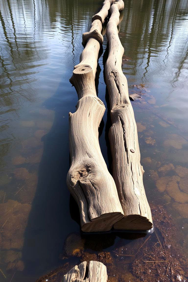 Wooden Log Simplicity - 24 Pond Edging Ideas