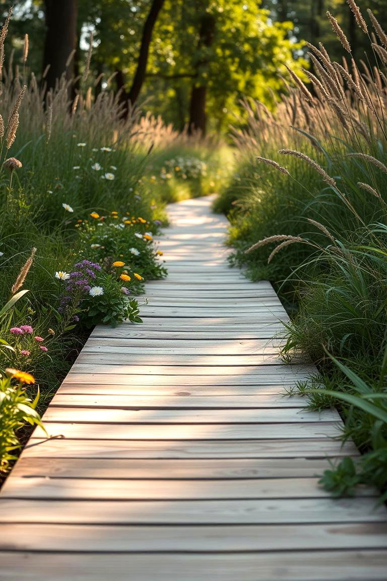 Wooden Plank Path - 24 Garden Path Ideas