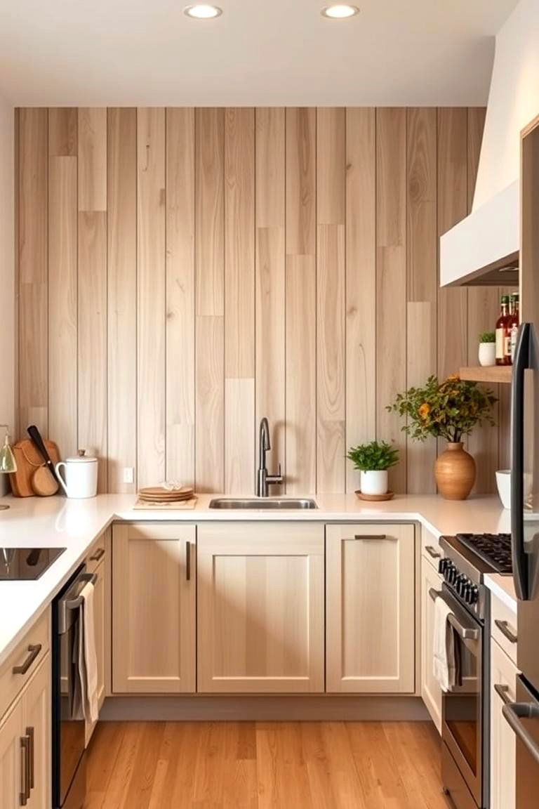 Wooden Plank Splashback for Warmth - 24 Kitchen Splashback Ideas