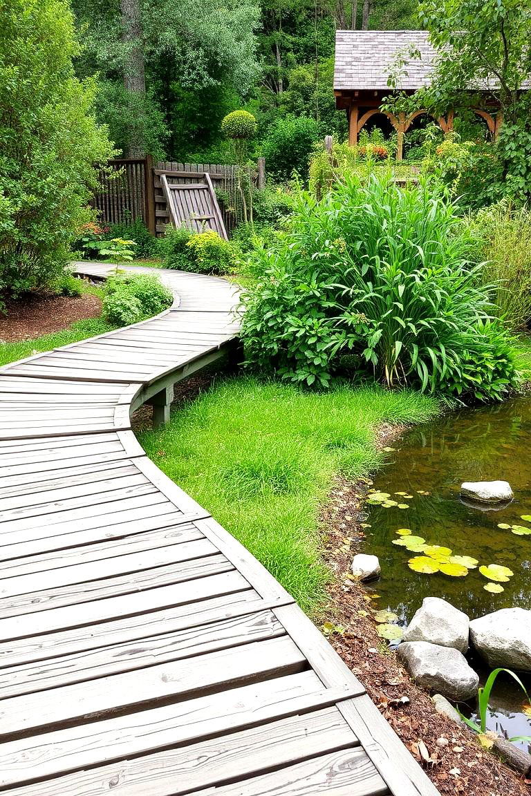 Wooden Plank Walkway - 24 Curved Walkway Ideas