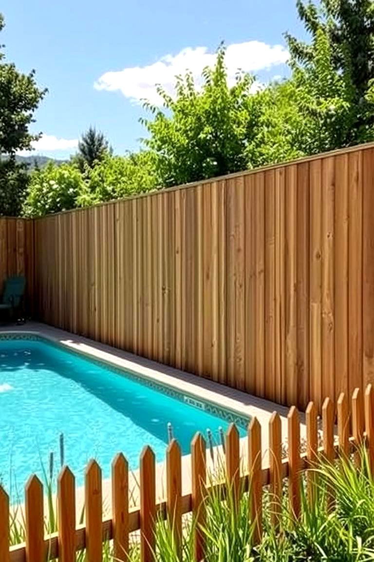 Wooden Privacy Fencing - 24 Pool Fence Ideas