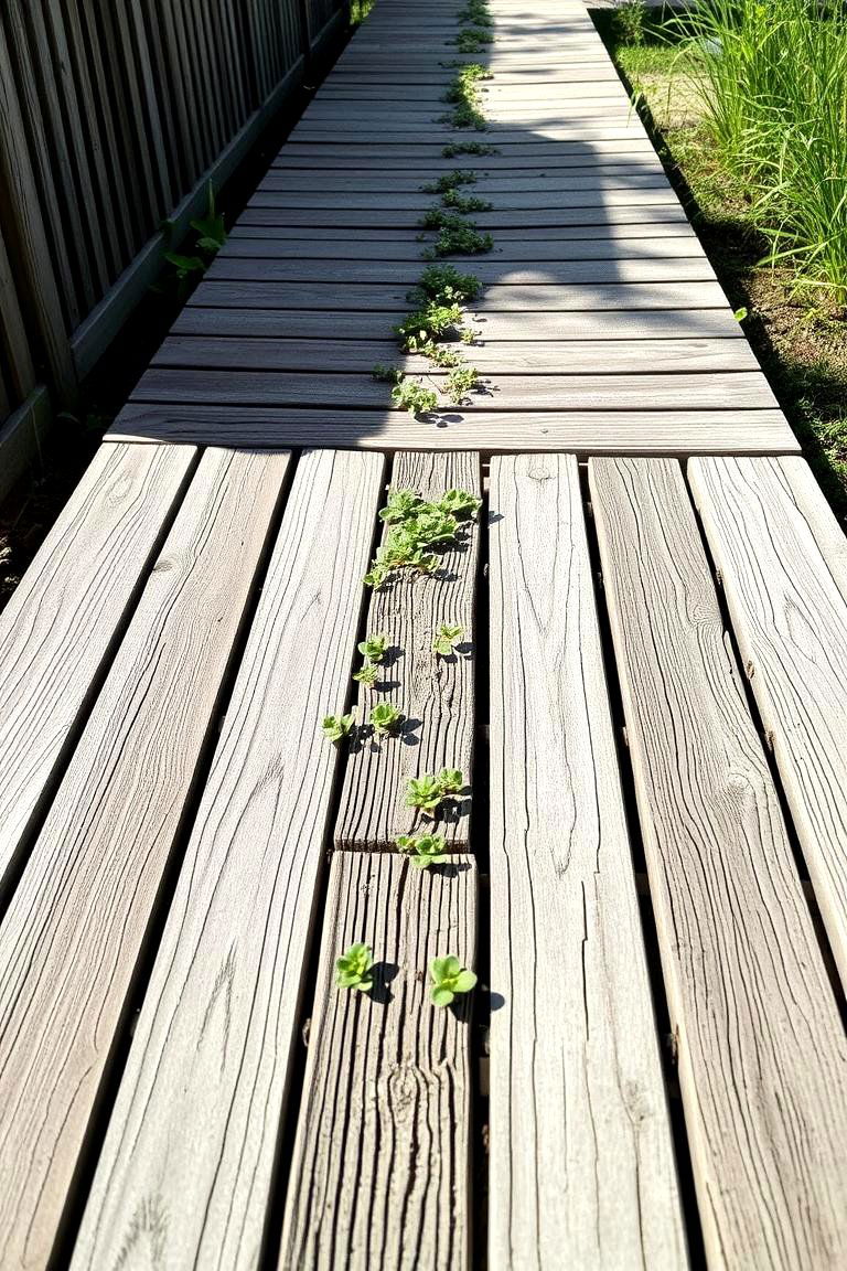 Wooden Slat Walkway - 24 Farmhouse Walkway Ideas