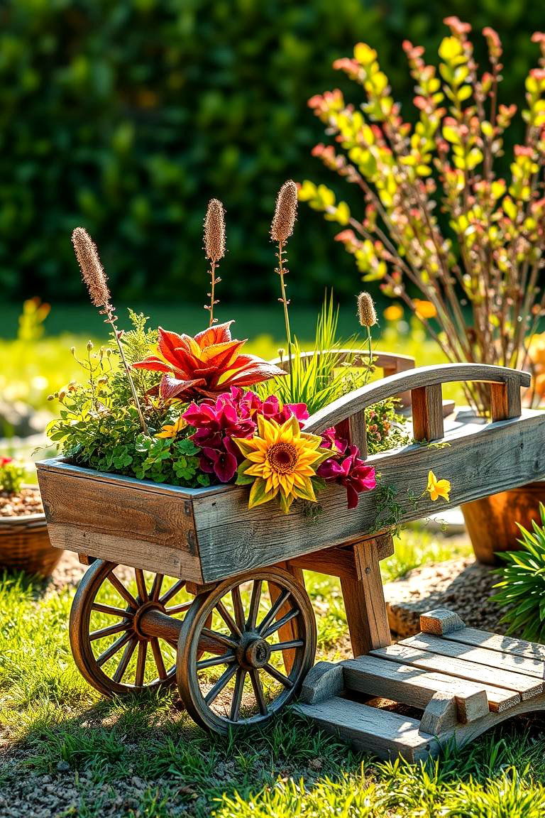 Wooden Wheelbarrow Fairy Garden - 24 Fairycore Bedroom Ideas
