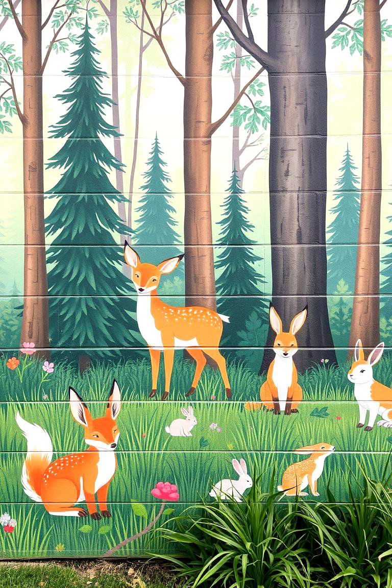 Woodland Animals Mural - 24 Garden Mural Ideas