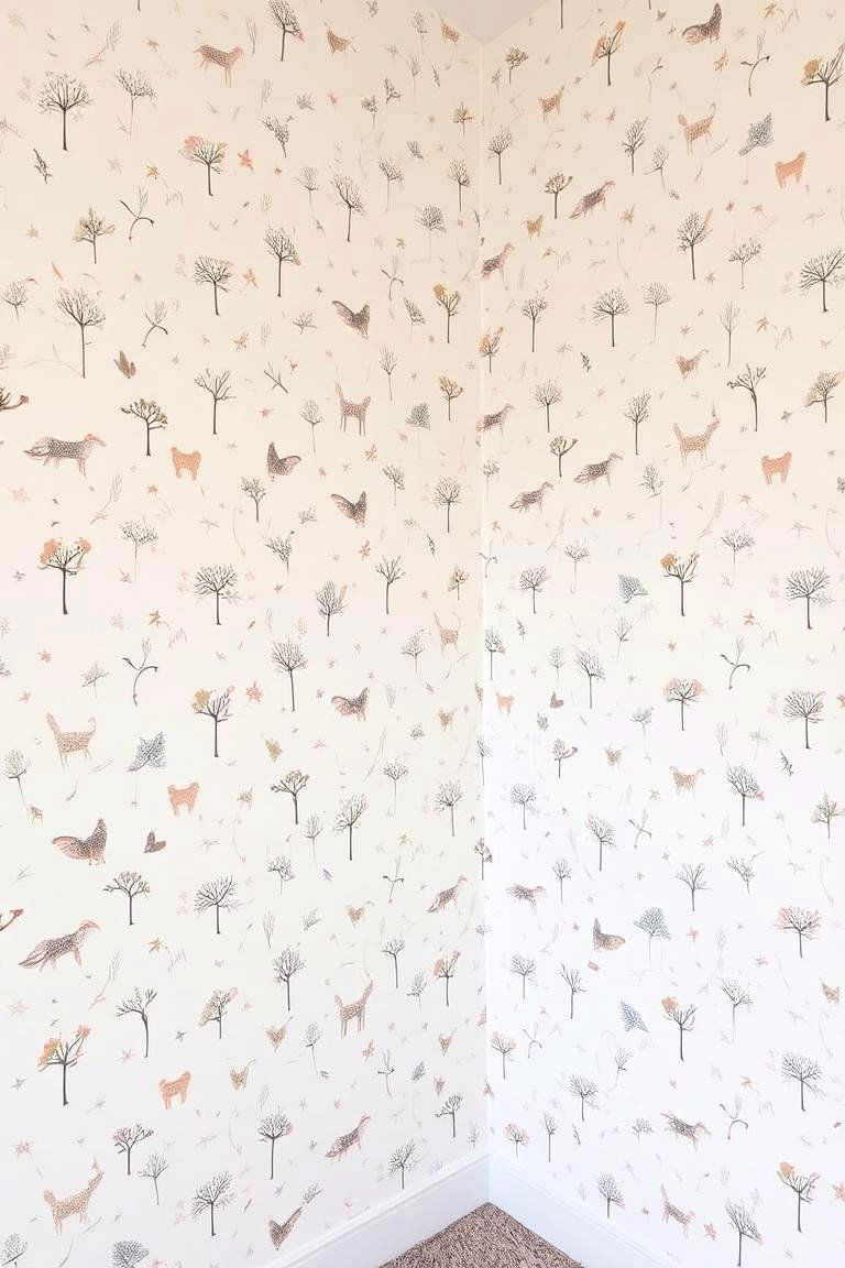 Woodland Patterned Wallpaper - 24 Woodland Nursery Ideas