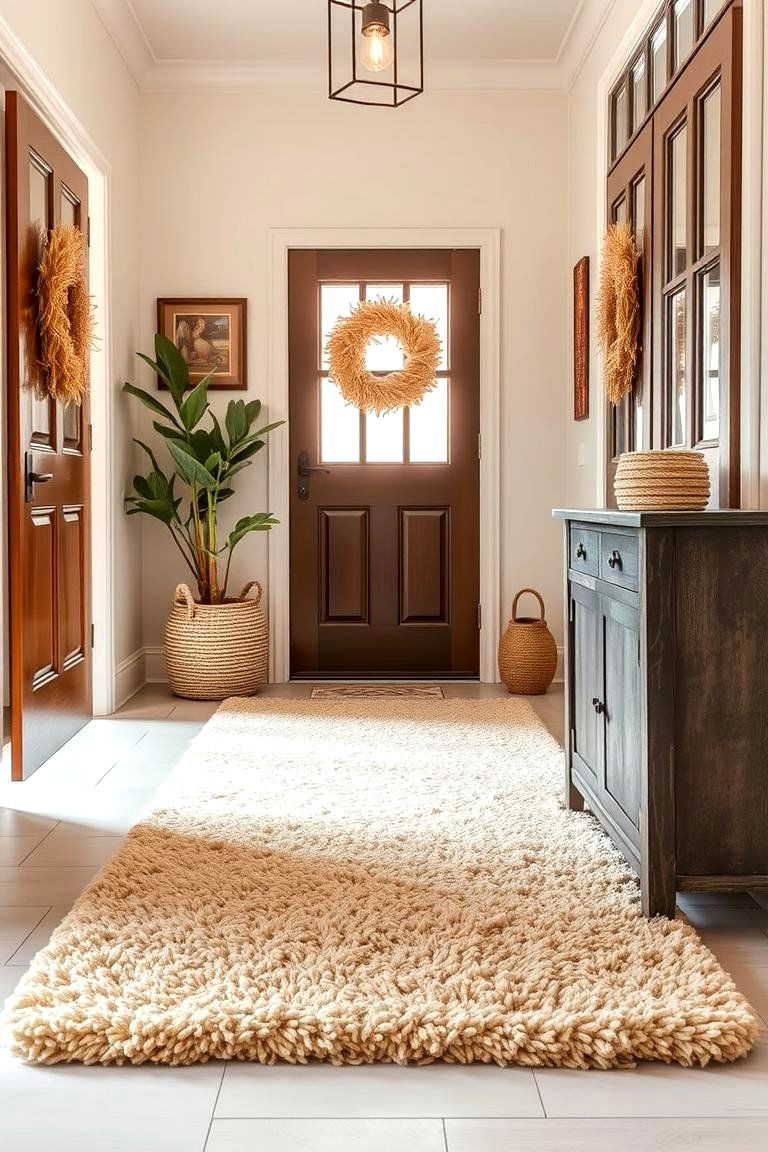 Wool Rug for Comfort - 24 Entryway Rug Ideas