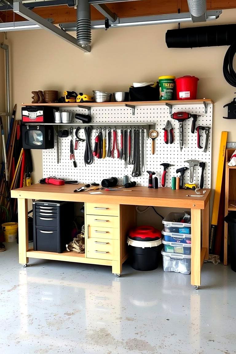 Workbench and Repair Station - 24 Motorcycle Garage Ideas