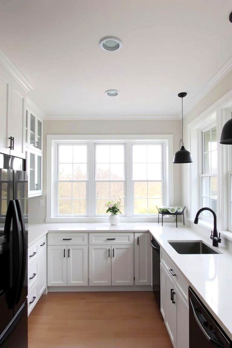 Working Well with Various Flooring Options - 24 Kitchen With Black Appliances