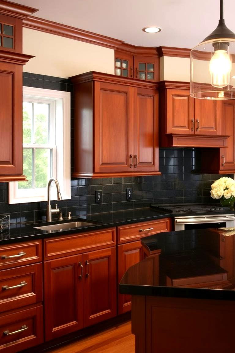 Works Well with Various Countertop Materials - 24 Natural Cherry Kitchen Cabinets
