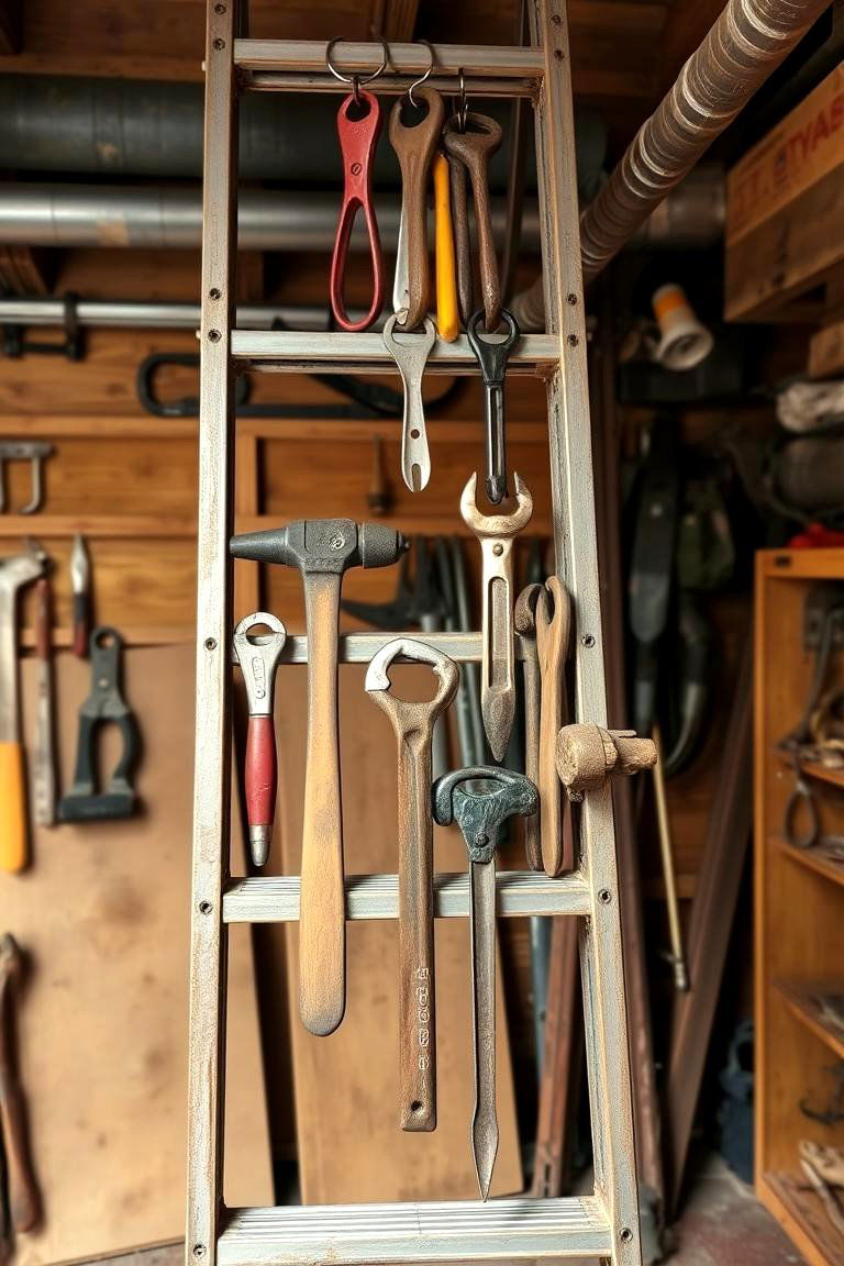 Workshop Tool Ladder - 24 Ladder Storage Ideas