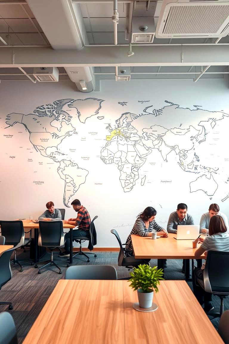 World Map for Global Teams - 24 Office Wall Murals