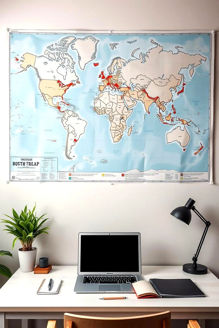 World Map for Travel Inspiration - 24 Hypebeast Room Decor Ideas