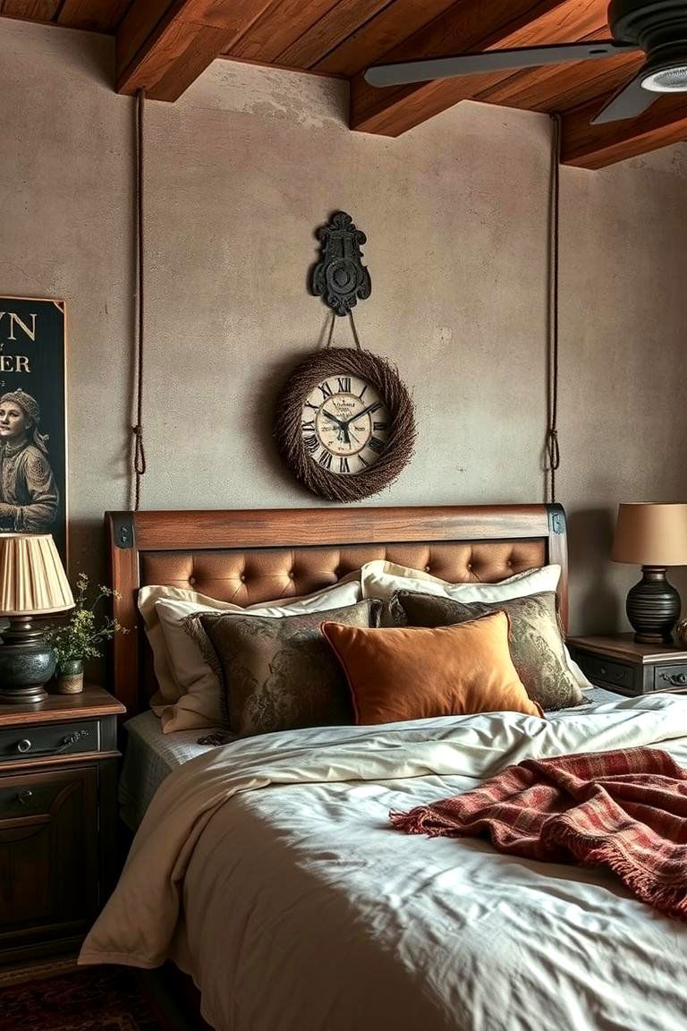 Worn Leather Details - 24 Vintage Bedroom Ideas