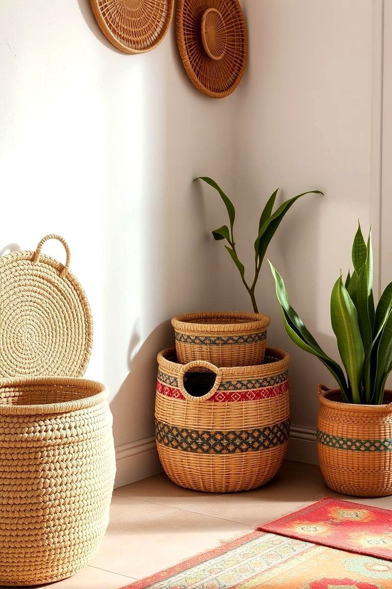 Woven Baskets and Storage - 24 Boho Decor Ideas