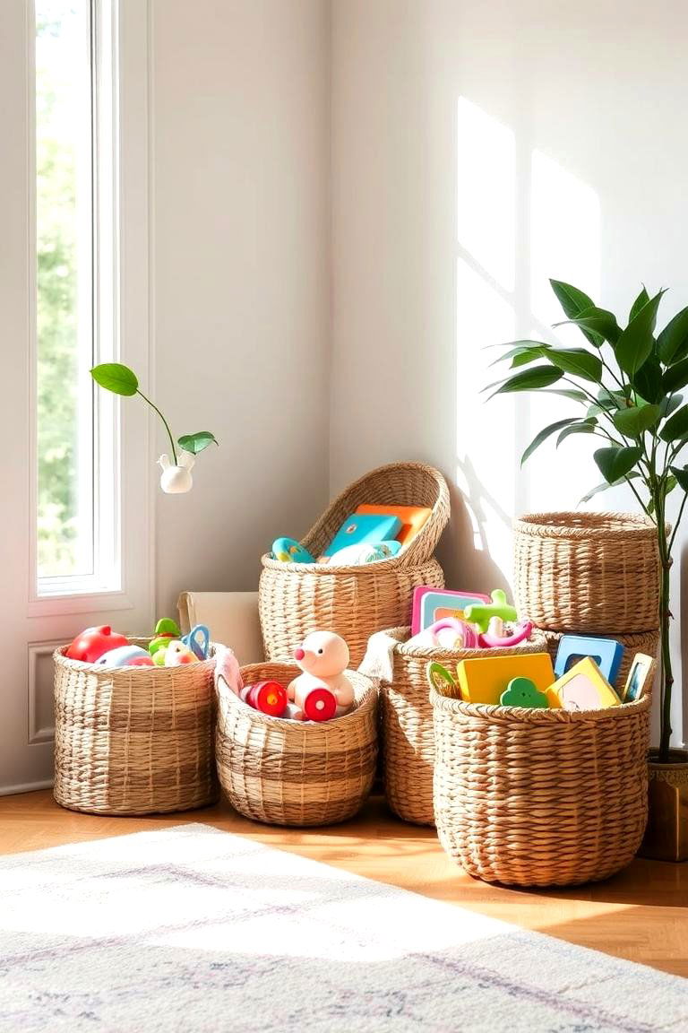 Woven Baskets for Natural Style - 24 Toy Storage Ideas