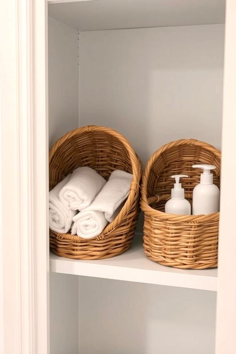 Woven Baskets for Storage - 24 Shower Storage Ideas