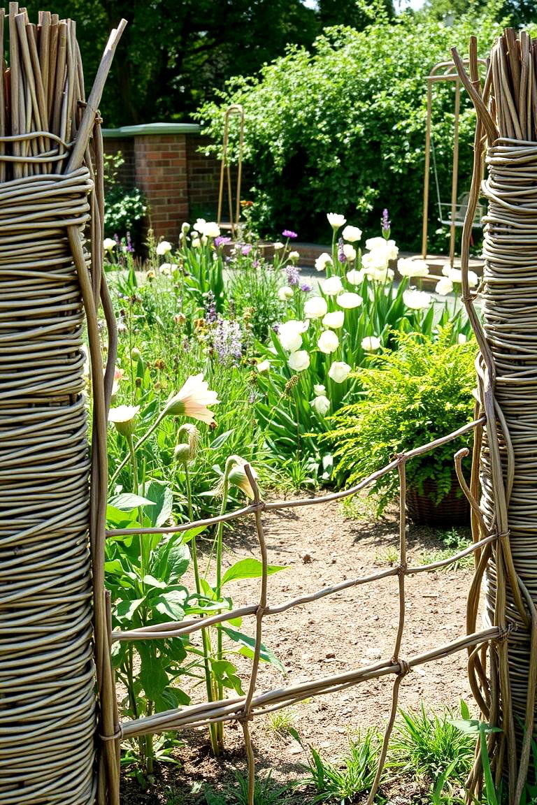 Woven Branch Hurdles - 24 Small Garden Fence Ideas