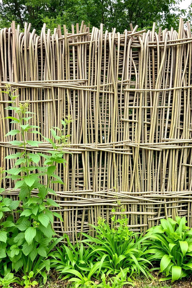 Woven Branches or Brushwood Screens - 24 Outdoor Privacy Screen Ideas