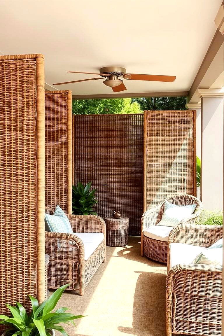 Woven Privacy Screens for a Boho Vibe - 24 Patio Privacy Ideas