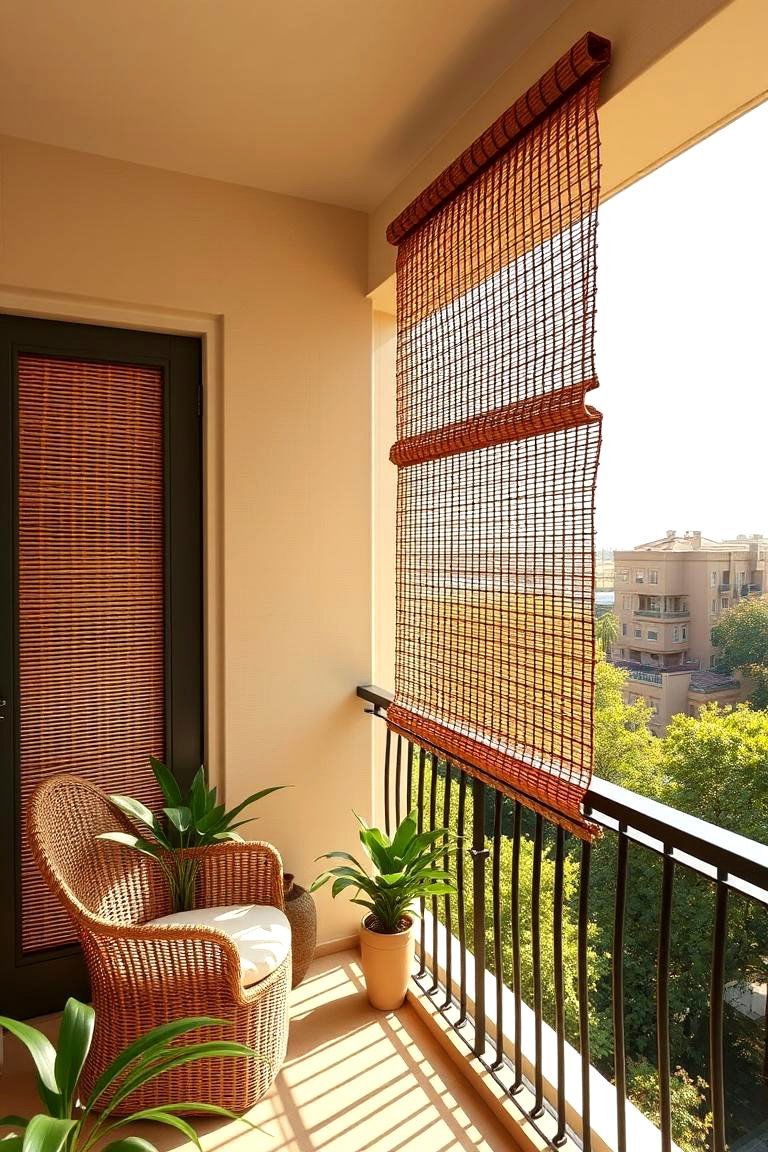 Woven Rattan Blinds - 24 Balcony Shade Ideas