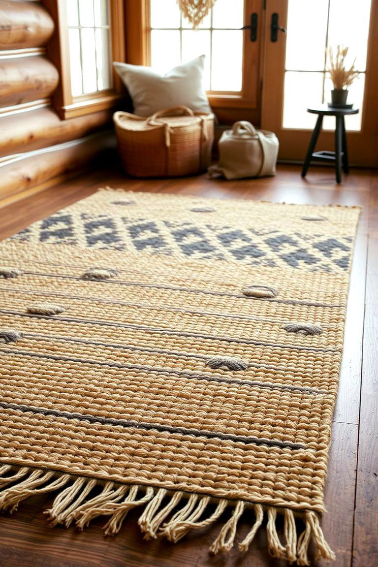 Woven Rugs and Natural Fibers - 24 Cabin Decor Ideas