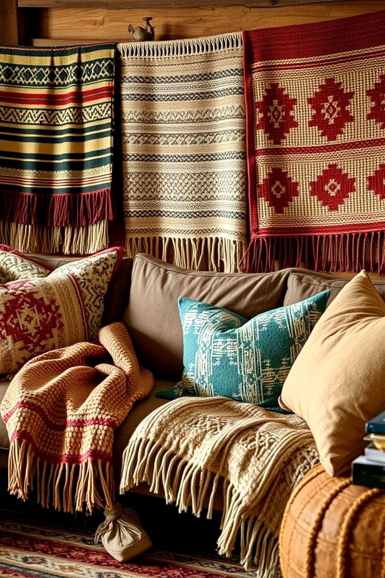 Woven Textiles and Blankets - 24 Cowboy Room Decor Ideas