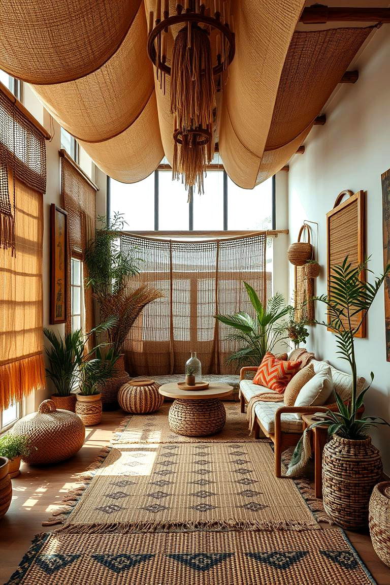 Woven Textiles and Natural Fabrics - 24 Tuscan Living Room Ideas
