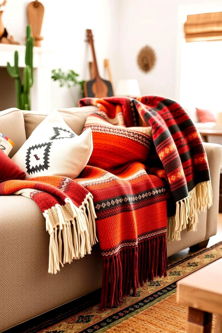 Woven Textiles and Throws - 24 Southwestern Decor Ideas