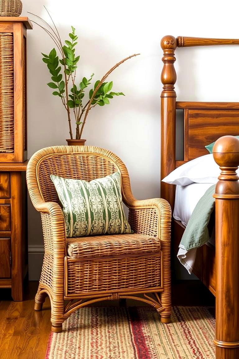 Woven Wicker Furniture - 24 Forest Themed Bedroom Ideas