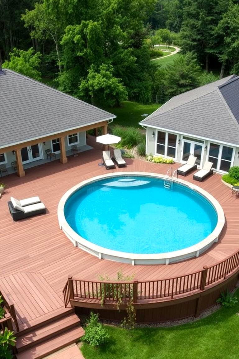 Wraparound Deck for Spacious Luxury - 24 Above-ground Pool With Deck Ideas
