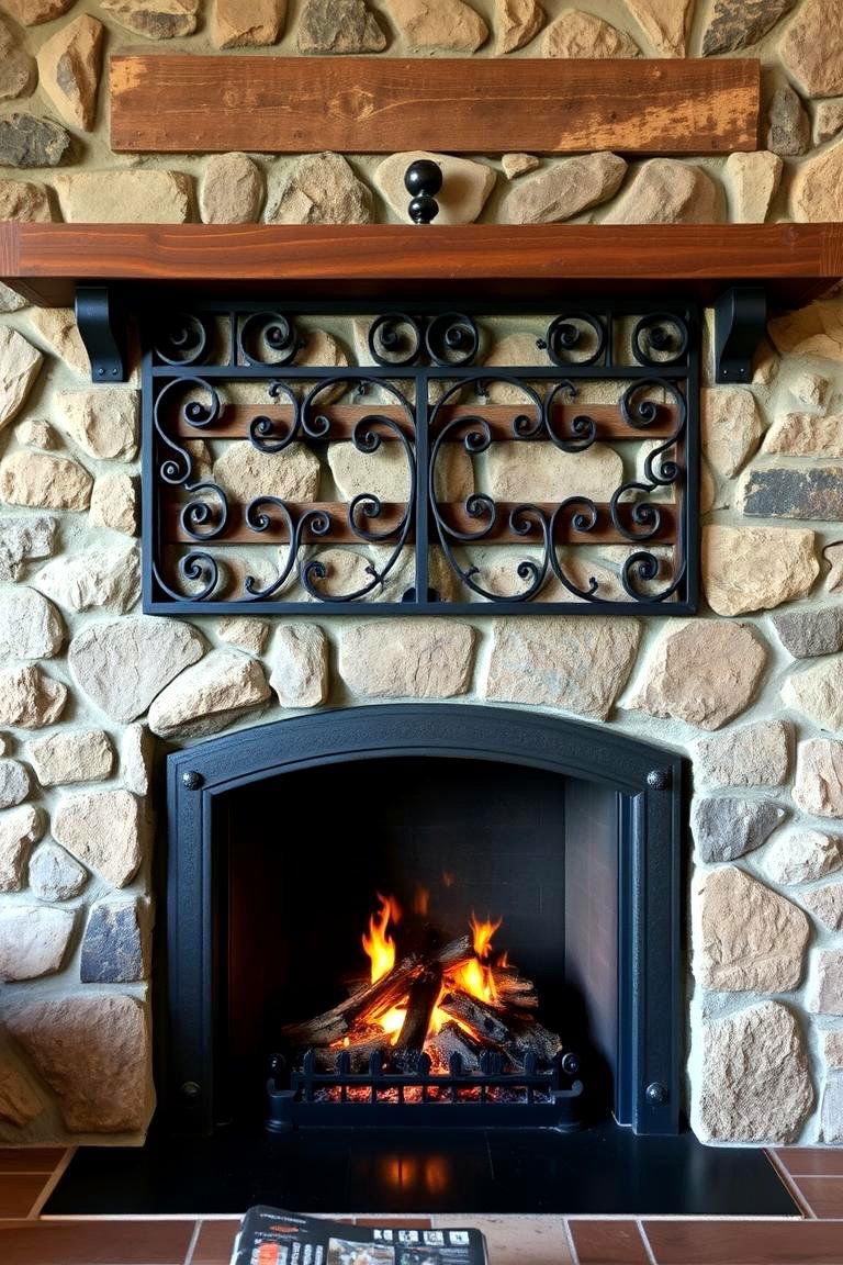 Wrought Iron Accents - 24 Traditional Fireplaces