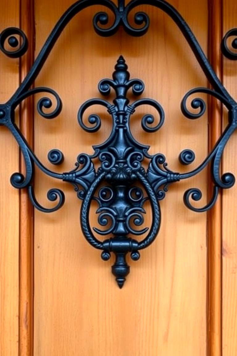 Wrought Iron Accents for Durability and Style - 24 Front Door Decor Ideas