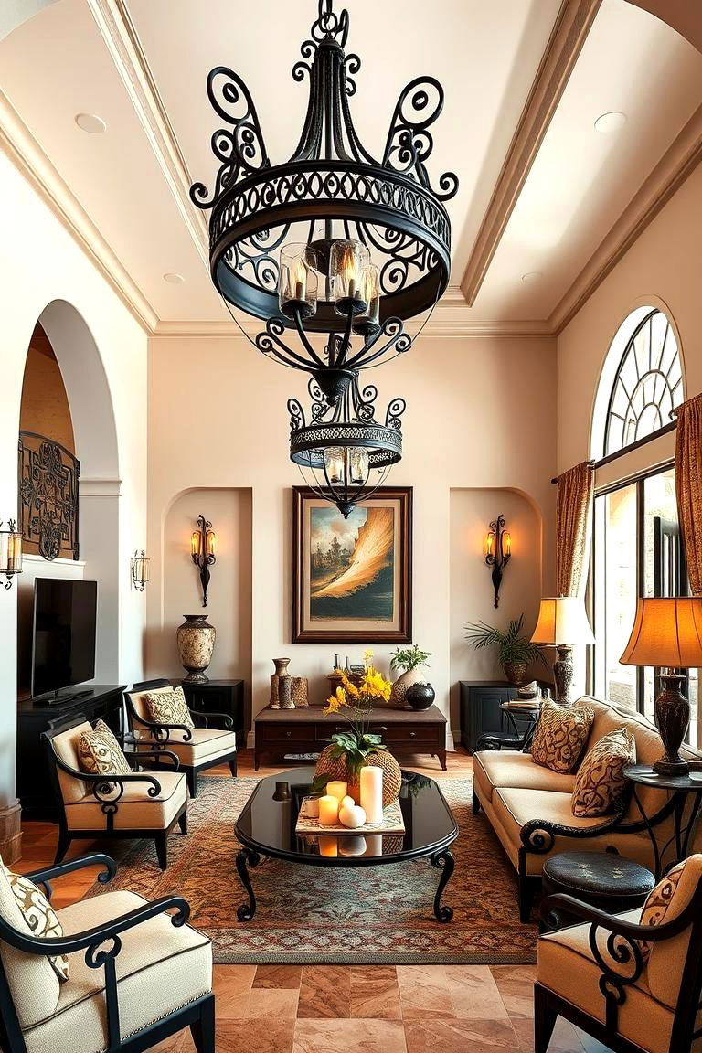 Wrought Iron Details - 24 Mediterranean Living Room Ideas